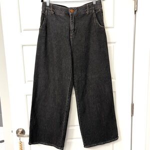 “Ab"solution® Skyrise Tulip Hem Wide Leg Jeans with Curved Pockets - Grey